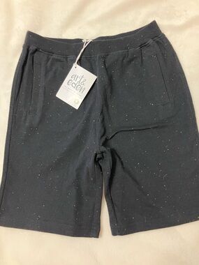 NWT Girls 12 Art & Eden Black Speckled Cotton Shorts w/ front pockets